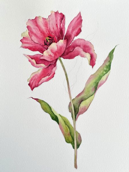 Blandede medier maleri Blomster 7 af Galina Landbo malet i 