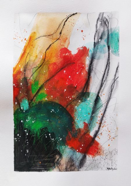 Blandede medier maleri Nr. 8 af Gitte Barlev malet i 2026