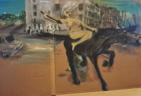 Akryl maleri Valkyrien af Bruun Falck malet i 2026