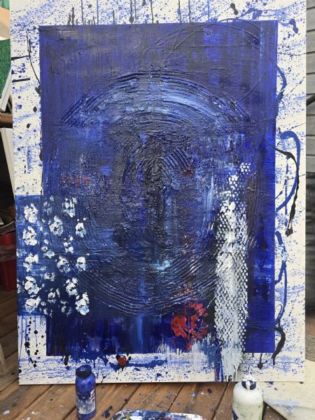 Akryl maleri Malet på bestilling af Freja Ludvigsen malet i 2025