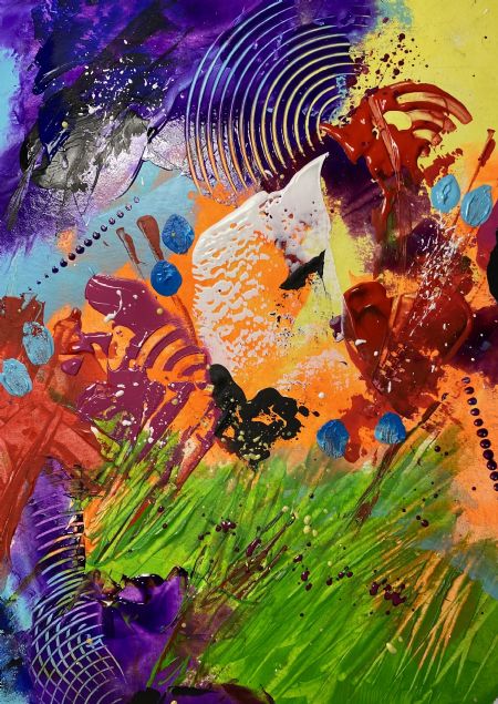 Akryl maleri Unika 35 af Per Jensen malet i 2026