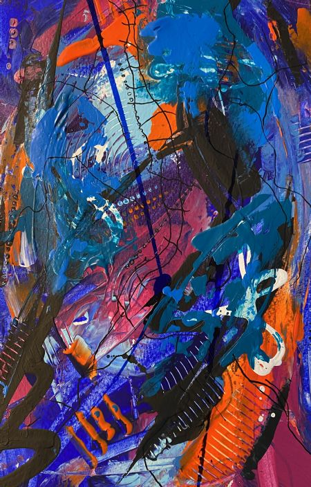 Akryl maleri Unika 38 af Per Jensen malet i 2026