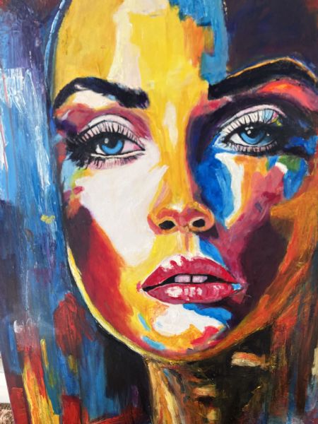 Akryl maleri Pige nr 7 af Esther Adelholm malet i 2026