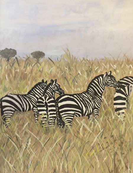 Akryl maleri A HERD OF SIMILAR CREATURES af Nillenyc malet i 2019