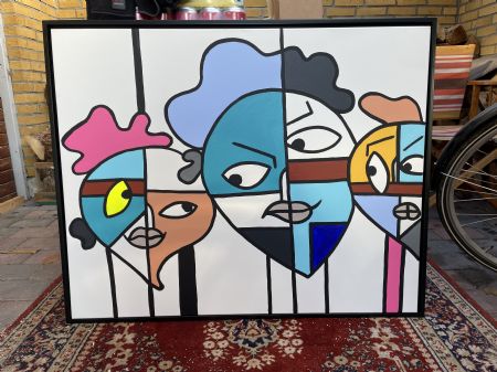 Akryl maleri Splitface af Mads malet i 2026