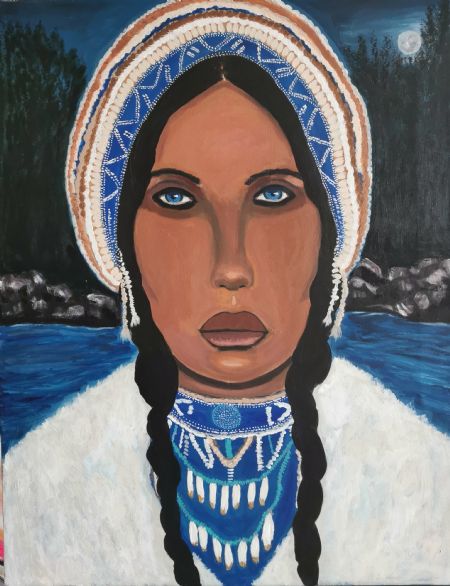 Akryl maleri Woman of nature af Jeannette Pia Pallesgaard Pedersen   tlf 28123718  malet i 2026