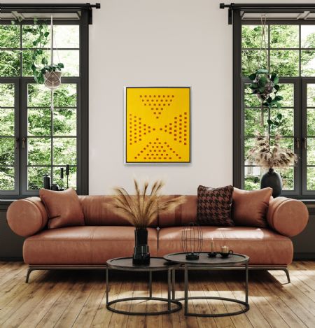 Akryl maleri Sol Guld af Steen Anker malet i 2025