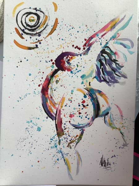 Blandede medier maleri Freedom af Nicole Forup malet i 2024