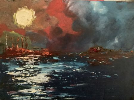 Olie maleri Port af Nicole Forup malet i 2024