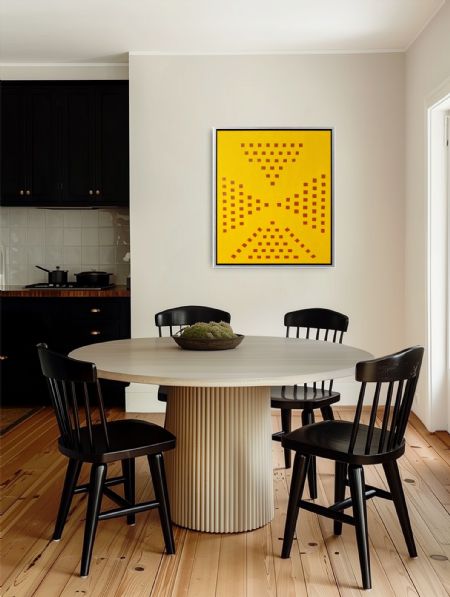 Akryl maleri Moderne kunst i varme farver af Steen Anker malet i 2025