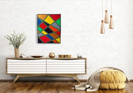 Akryl maleri Farver i bevægelse ??