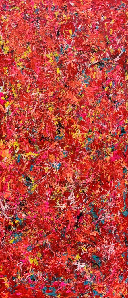 Akryl maleri Play I af Annette Lyager malet i 2025