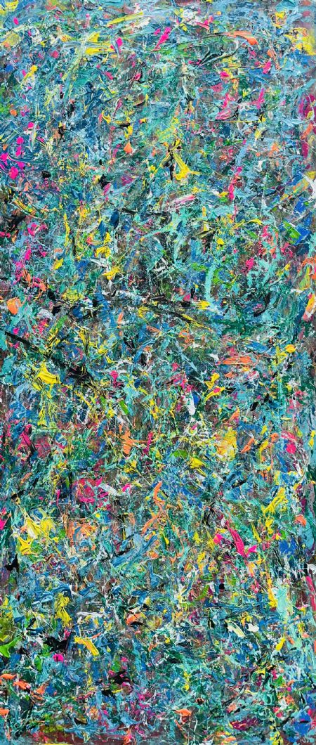 Akryl maleri Play II af Annette Lyager malet i 2025