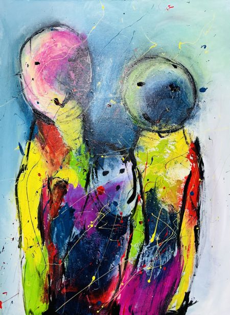 Akryl maleri All about us af Annette Lyager malet i 2025