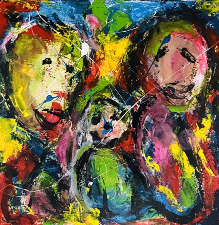 Akryl maleri All about being af Annette Lyager malet i 2025