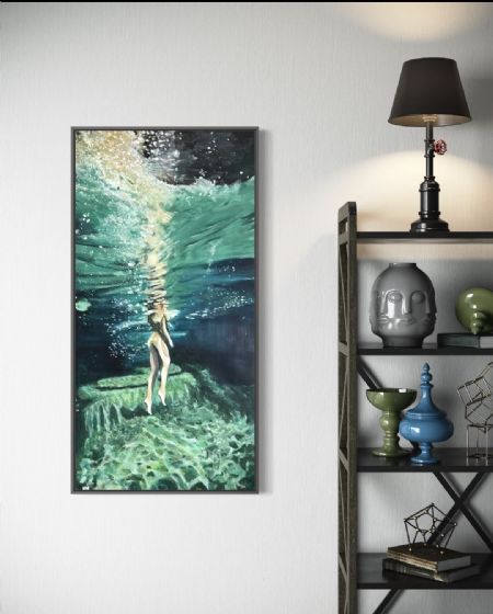 Akryl maleri THE DEEP SEA af Dorrit Wagner malet i 2026