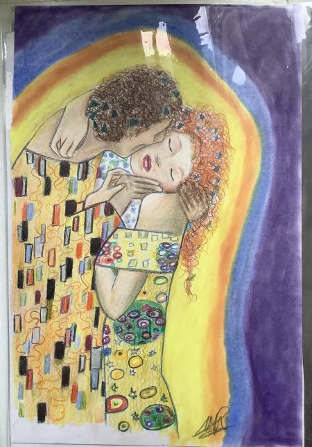 Kul maleri The kliss af Nicole Forup malet i 2025