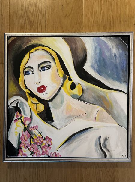 Akryl maleri Stille længsel af Sarah Asklund Spliid malet i 2025