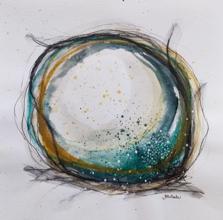 Blandede medier maleri Nr. 12 af Gitte Barlev malet i 2026