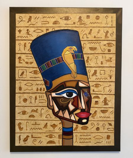 Akryl maleri The Timeless She af Lin Jürs malet i 2025