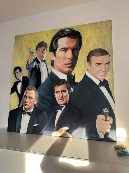 Akryl maleri James bond 007 af Batric Aleksic malet i 2020