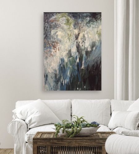 Akryl maleri Blue Terrain af Annie Hansen malet i 2026