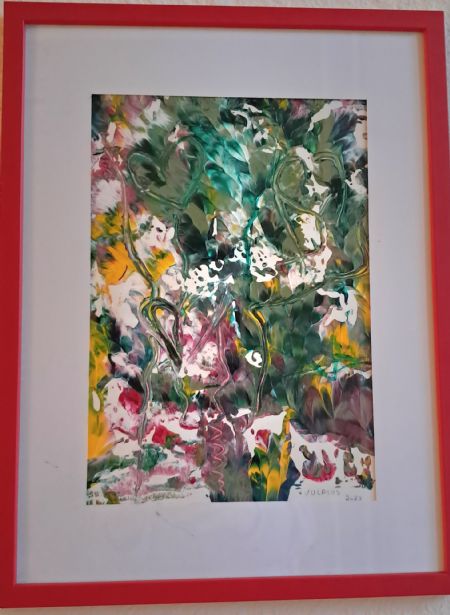 Akryl maleri Intet navn af Lis Vulpius malet i 2023