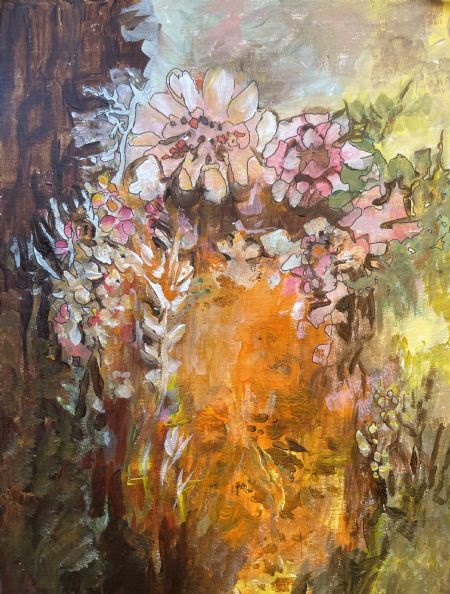 Akryl maleri Udkant af Bettina Svejsø malet i 2025