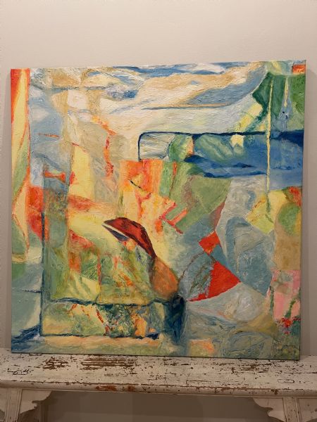 Akryl maleri Spring and Beyond af Jeanne Frost malet i 2016