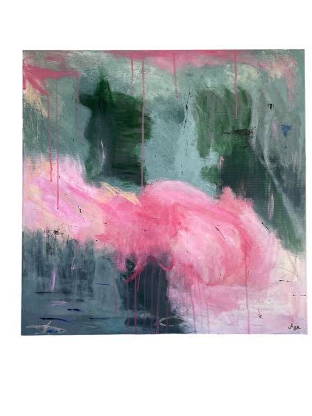 Akryl maleri Forårets aftryk. af Anna Grethe Søgaard malet i 2026