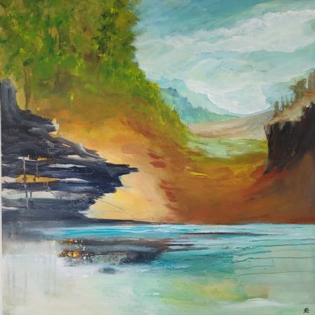 Akryl maleri Lange udsigter af Ruth Christiansen malet i 2026
