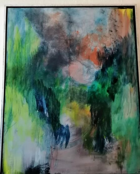 Akryl maleri Intet navn af Lis Vulpius malet i 2023