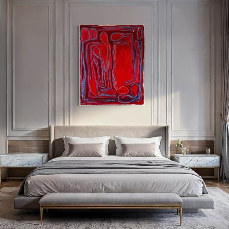 Blandede medier maleri Quantom Entanglement af r.bakowsky malet i 2026