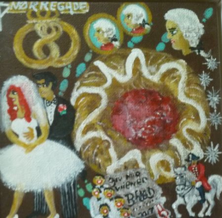 Akryl maleri Wienerbrød af Hanni Rossenell malet i 2017