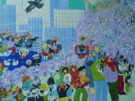 Akryl maleri Tilbage til naturen af Hanni Rossenell malet i 2020