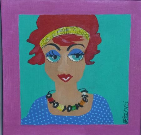 Akryl maleri Foråret kvinde af Hanni Rossenell malet i 2020