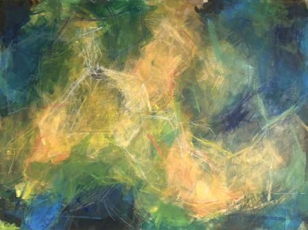 Akryl maleri Et væsen på dybt vand af Rune Larsen malet i 2026