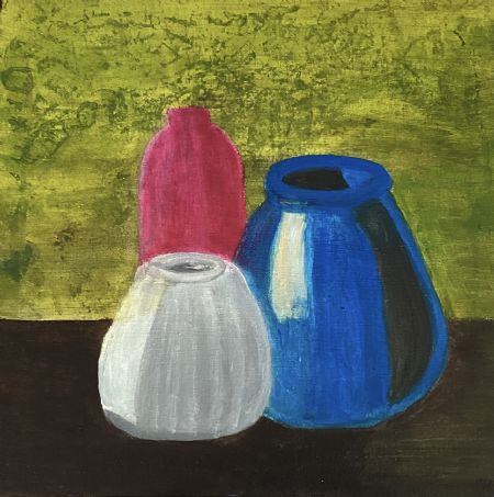 Akryl maleri 3Vaser af Winnie Huniche malet i 2025