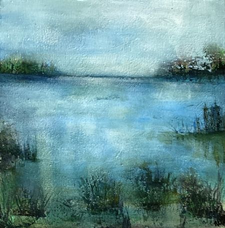 Akryl maleri Abstrakt landskab af Winnie Huniche malet i 2026