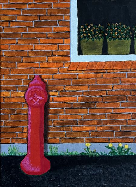 Akryl maleri Stille Vagt af Susse Nøhr Mastrup malet i 2026