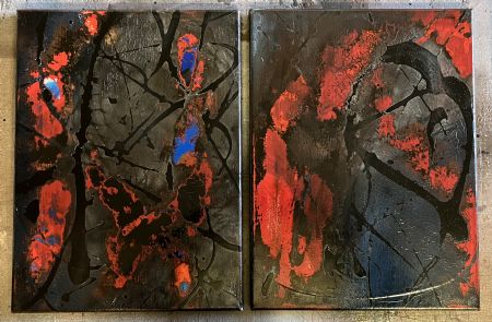 Akryl maleri Nr 600 af kim sommer malet i 2026