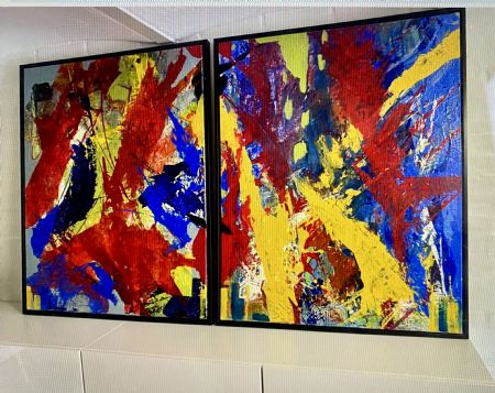 Akryl maleri Abstraktion. af Henrik Diget Thomsen malet i 2025