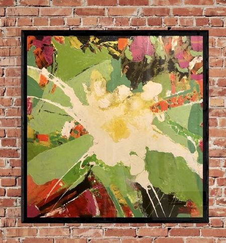 Akryl maleri Spejlæg. af Henrik Diget Thomsen malet i 2025