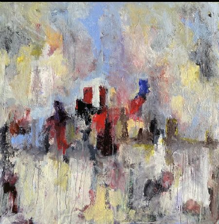 Akryl maleri IN SPACE. af Henrik Diget Thomsen malet i 2025