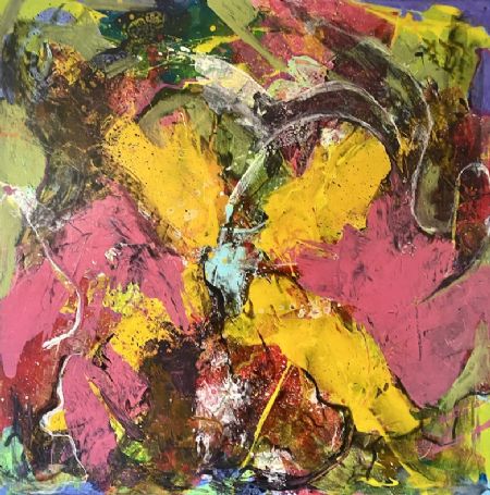 Akryl maleri Abstraktion. af Henrik Diget Thomsen malet i 2025