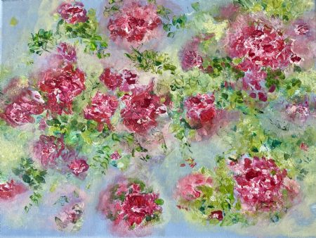 Akryl maleri Red rose af Lisbeth Storgaard malet i 2025