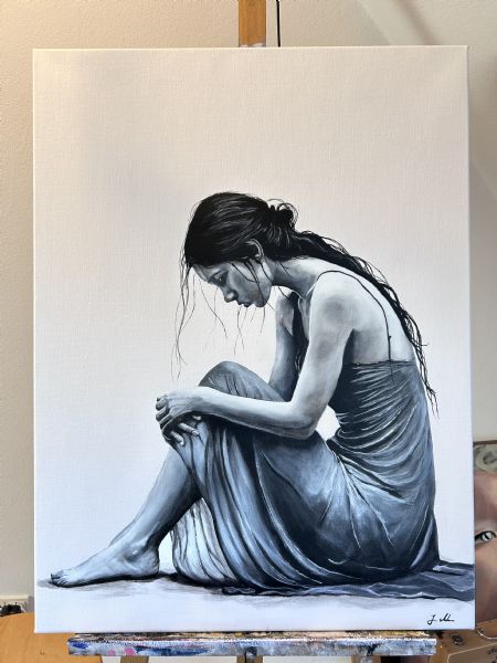 Akryl maleri Thoughts af Jan Andersen malet i 2026