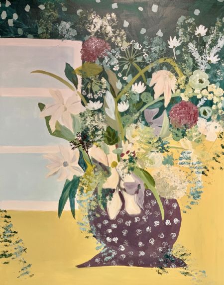 Akryl maleri My flowerpot af Dorte Juul malet i 2025