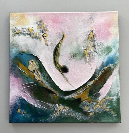 Akryl maleri Springet af Vibeke Findshøj malet i 2026