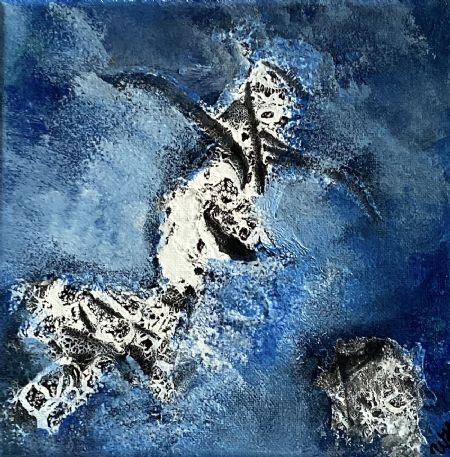 Blandede medier maleri Powertex 1 af Winnie Huniche malet i 2026